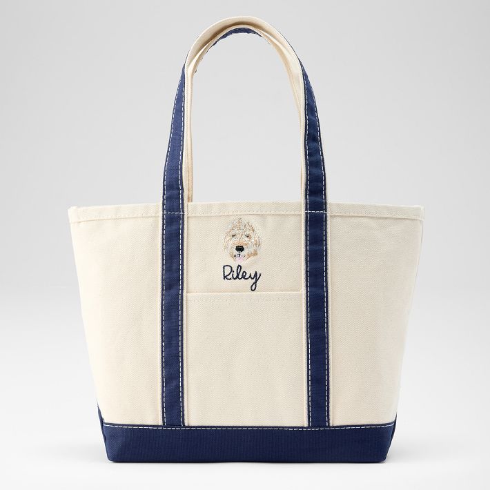 Embroidered Canvas Dog Tote