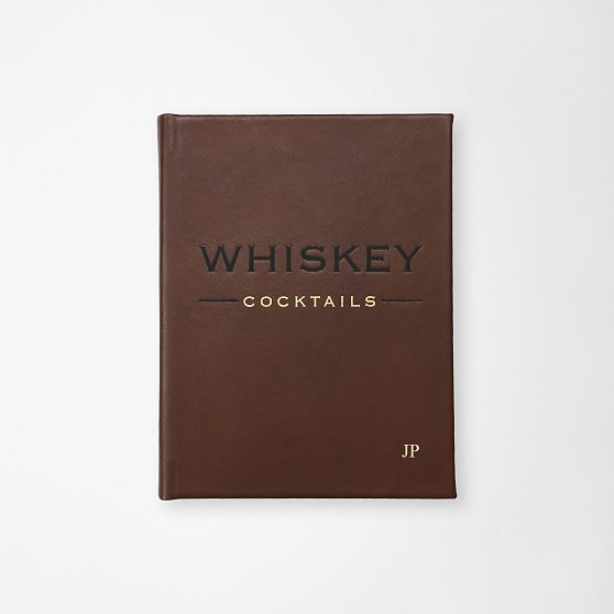 Leather Bound &ldquo;Whiskey Cocktails&rdquo; Book