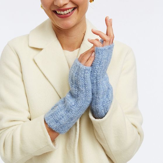 Chunky Knit Fingerless Gloves and Hat Set