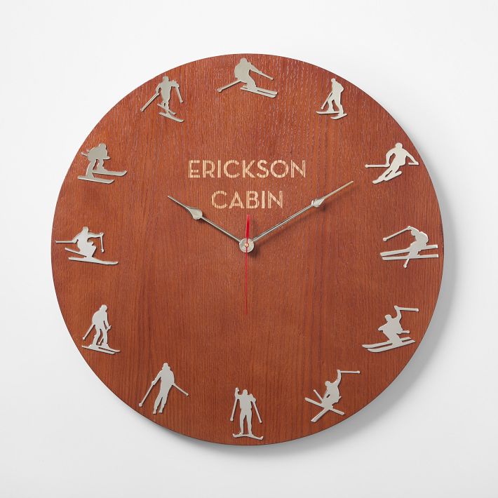 Ski Wall Clock