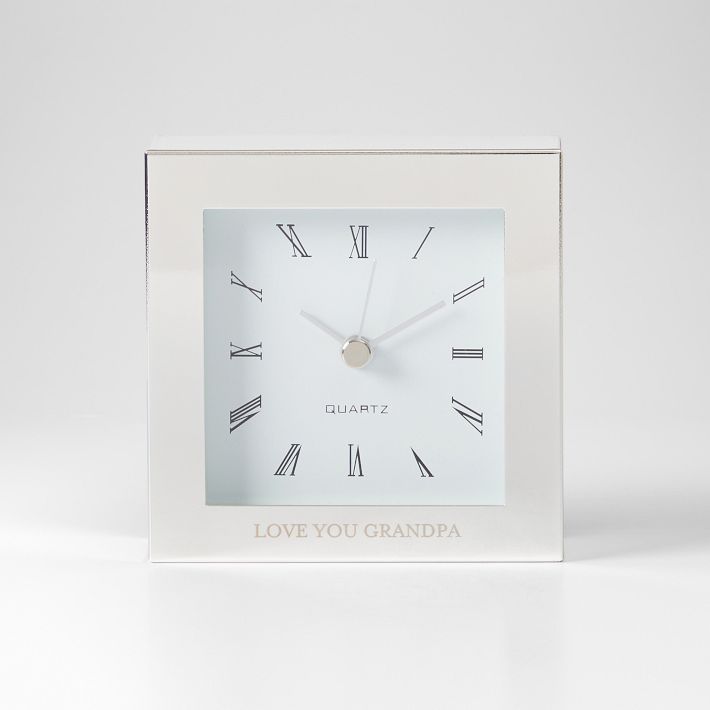 Silver Desk Clock | Mark and Graham