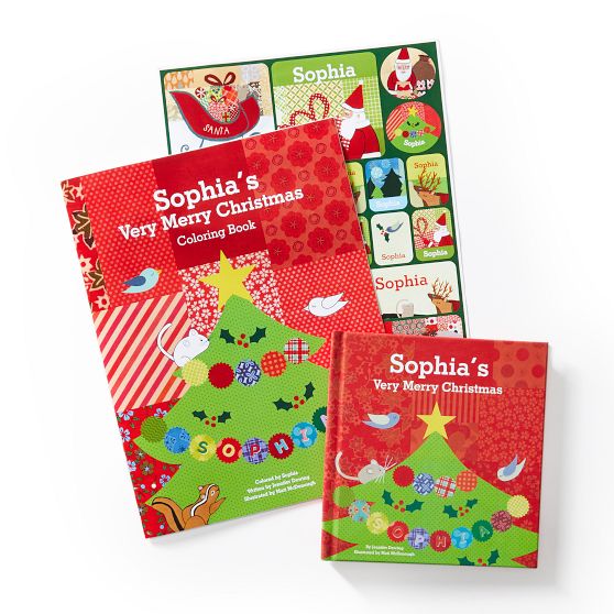 &quot;My Very Merry Christmas&quot; Personalized Children's Book and Sticker Gift Set