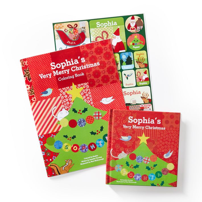 &quot;My Very Merry Christmas&quot; Personalized Children's Book and Sticker Gift Set