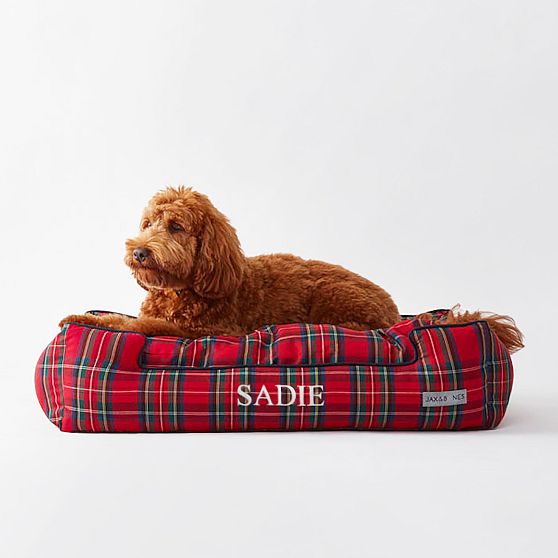 Jax &amp; Bones Plaid Dog Lounge Bed