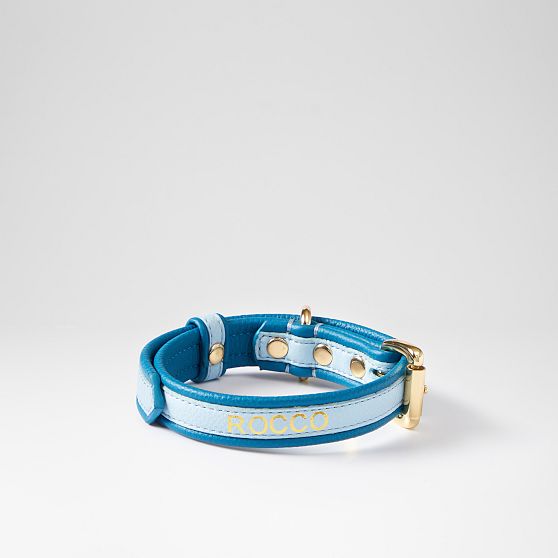 Two-Color Leather Dog Collar