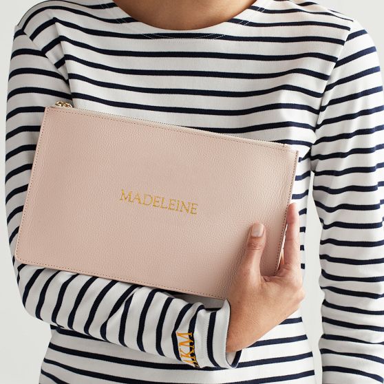 Personalized leather clutch best sale