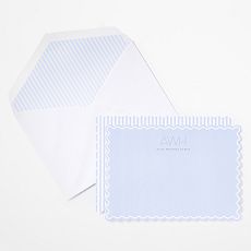 Scalloped Personalized Stationery Note Cards, Set of 24