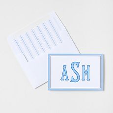 Personalized Pinstripe Stationery Folded Cards, Set of 24