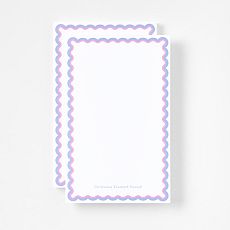 Scalloped Personalized Stationery Notepads, Set of 2