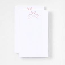 Personalized Bow Stationery Notepads, Set of 2