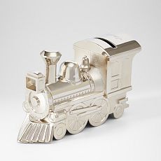 Silver Train Coin Bank
