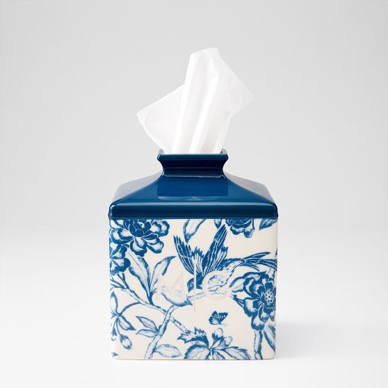 Sanderson Ceramic Tissue Box, Tattershall Blue