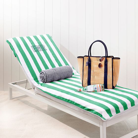 Cabana Stripe Lounge Chair Towel Cover