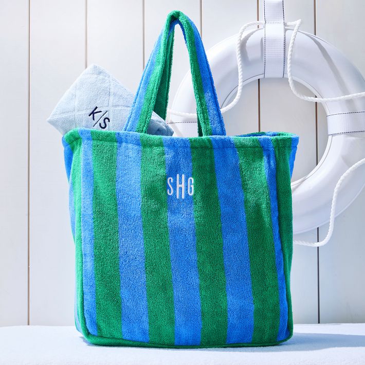 Cabana Stripe Terry Beach Tote | Mark and Graham