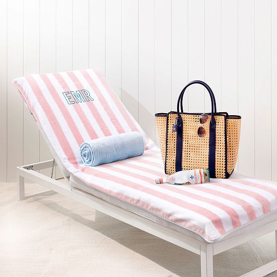 Cabana Stripe Lounge Chair Towel Cover