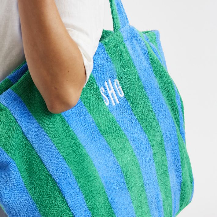 【AAKE】SUMMER STRIPE TERRY BAG Cabana Stripe Terry Beach Tote | Mark and Graham
