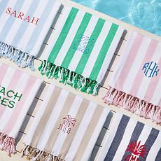 Cabana Stripe Packable Beach Towel