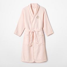 Pom Trim Cotton Bath Robe