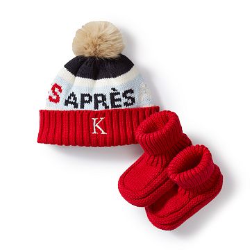 Apr&#232;s Ski Pom Pom Hat &amp; Bootie Set