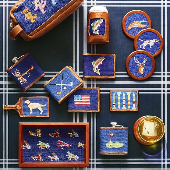 Smathers &amp; Branson Needlepoint Flask