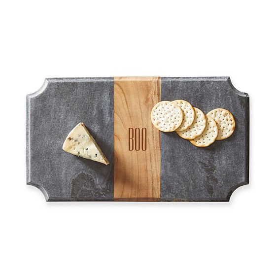 Wood and Marble Beveled Cheese Board