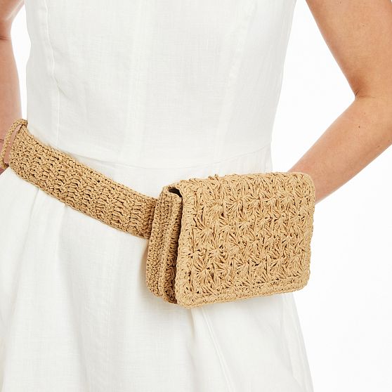 Antibes Handwoven Raffia Belt Bag