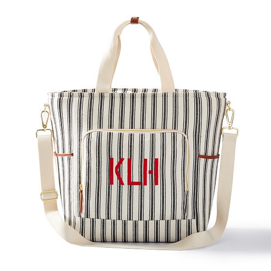 Striped Cooler Tote Bag