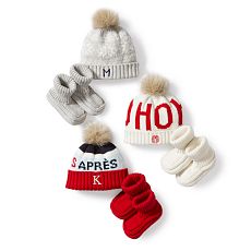 Ho Ho Ho Holiday Pom Pom Hat & Bootie Set