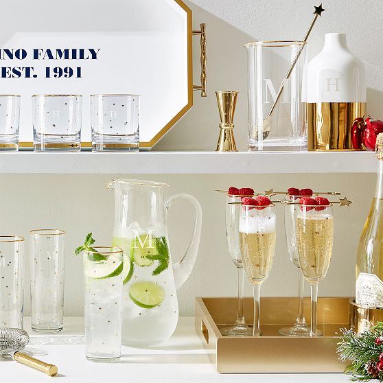 Gold Star Lowball Glasses, Set of 4