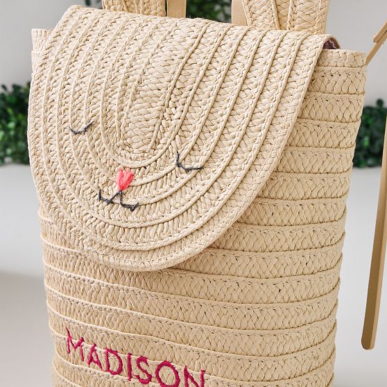 Raffia Bunny Backpack