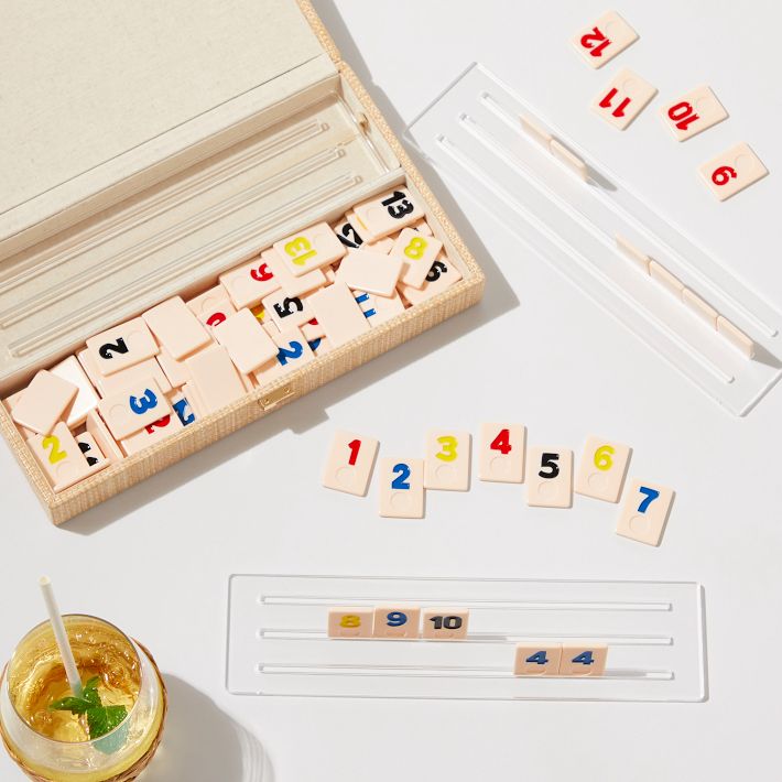 Raffia Rummy Tile Game Set