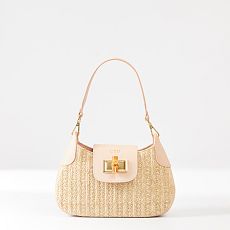 Bamboo Raffia Shoulder Bag