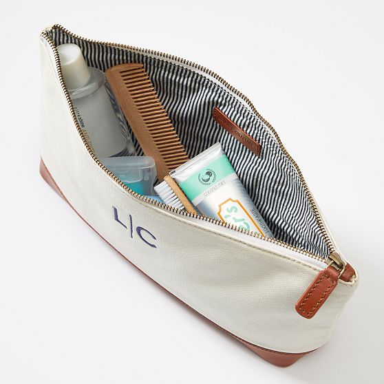 Canvas and Leather Travel Pouch