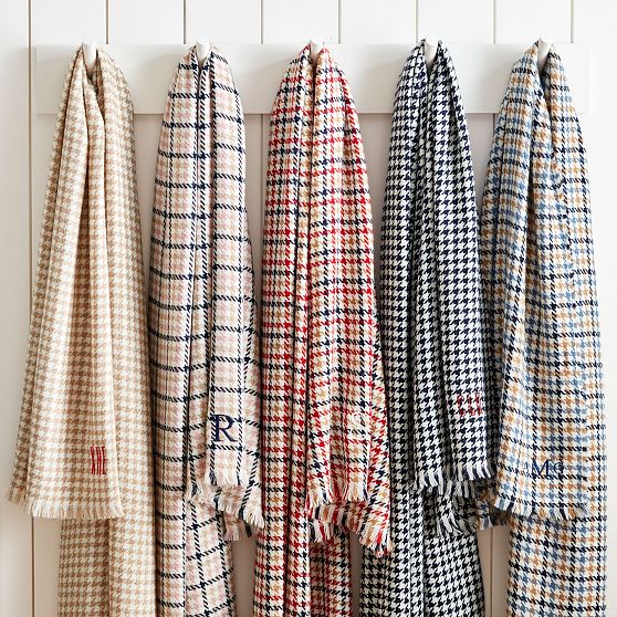 Italian Houndstooth Plaid Blanket Scarf