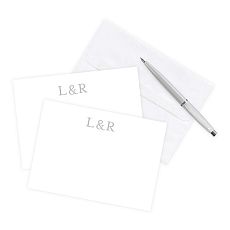Monogrammed Correspondence Cards, Set of 25