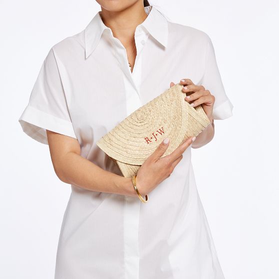 Palm Leaf Rounded Clutch