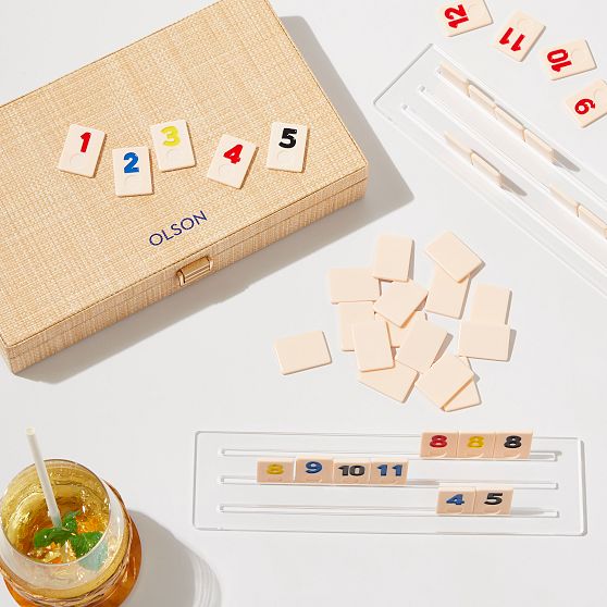 Raffia Rummy Tile Game Set