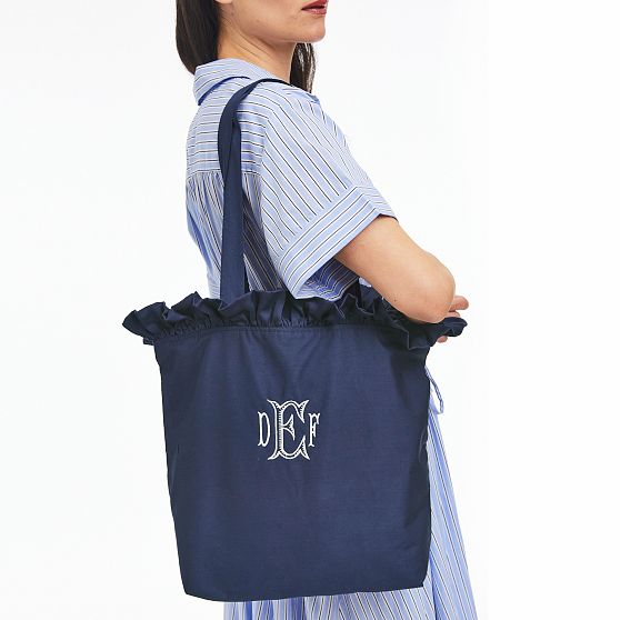 Ruffle Sateen Tote