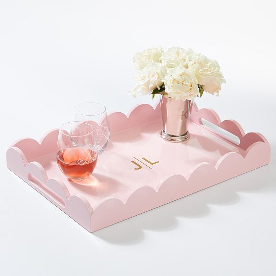 Scalloped Lacquer Serving Tray