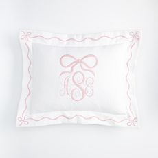 Bespoke Embroidered Bow Pillow Cover