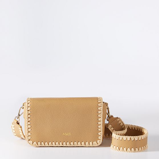 Handwoven Raffia Leather Crossbody Bag