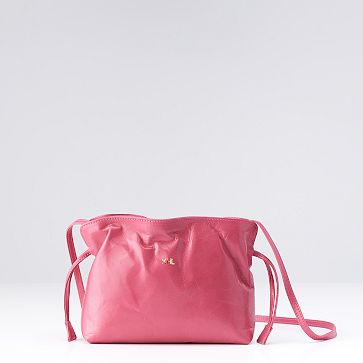 Lucia Italian Leather Gathered Clutch