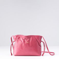 Lucia Italian Leather Gathered Clutch