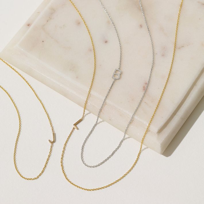 Maya Brenner Asymmetrical Initial Necklace | Mark and Graham