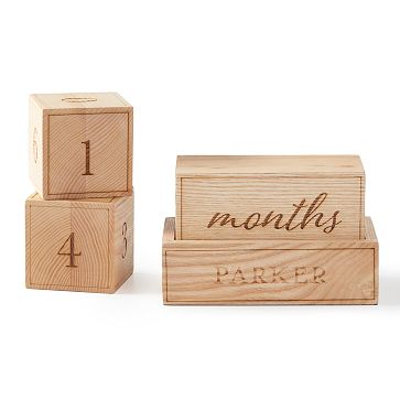 Milestone Wooden Baby Blocks