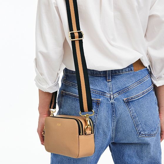 Sophie Double Zip Leather Crossbody Bag