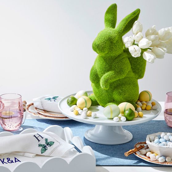 Flocked Bunny Planter