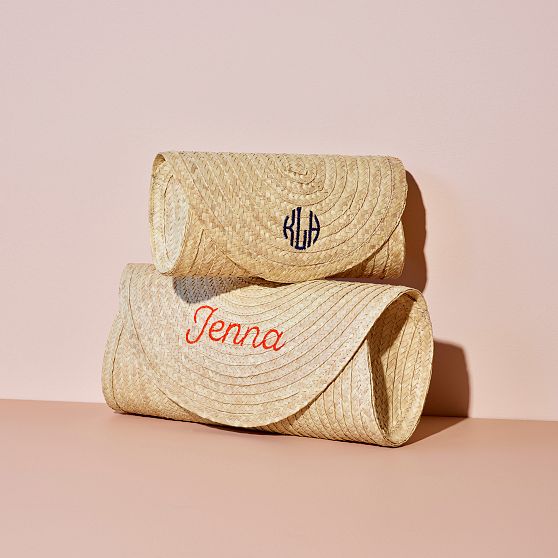 Palm Leaf Rounded Clutch