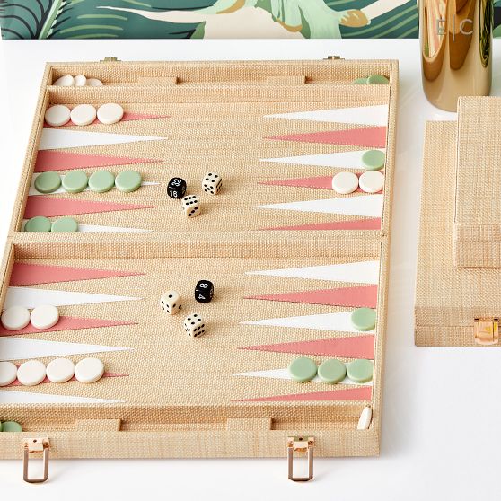 Raffia Backgammon Game Set