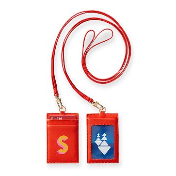 Fillmore Vegan Leather Lanyard ID Holder, Printed